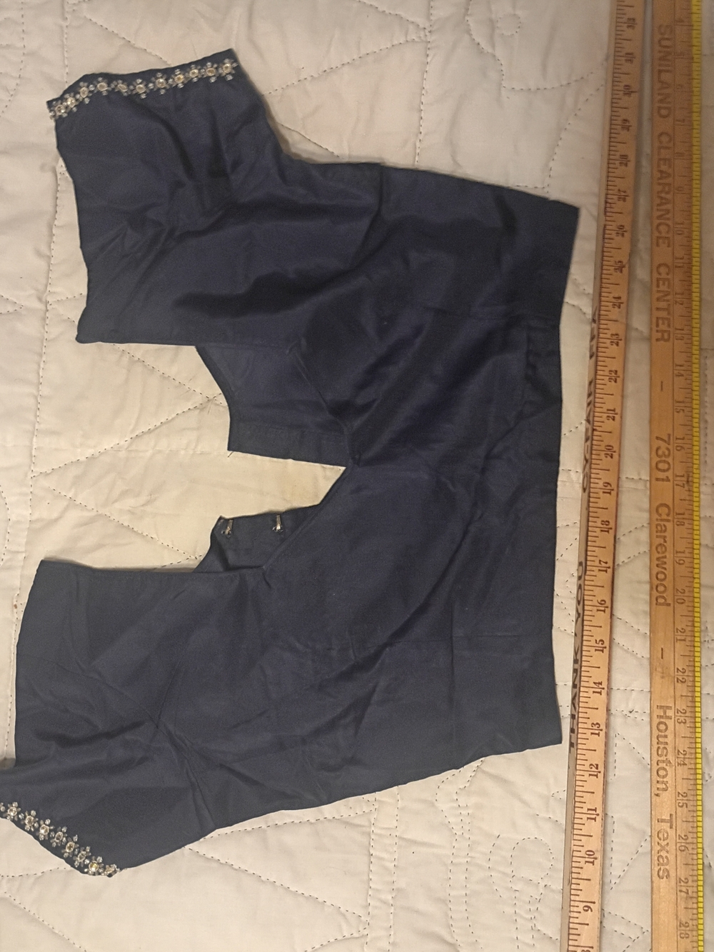 Navy Blue Embellished Blouse With Dupatta